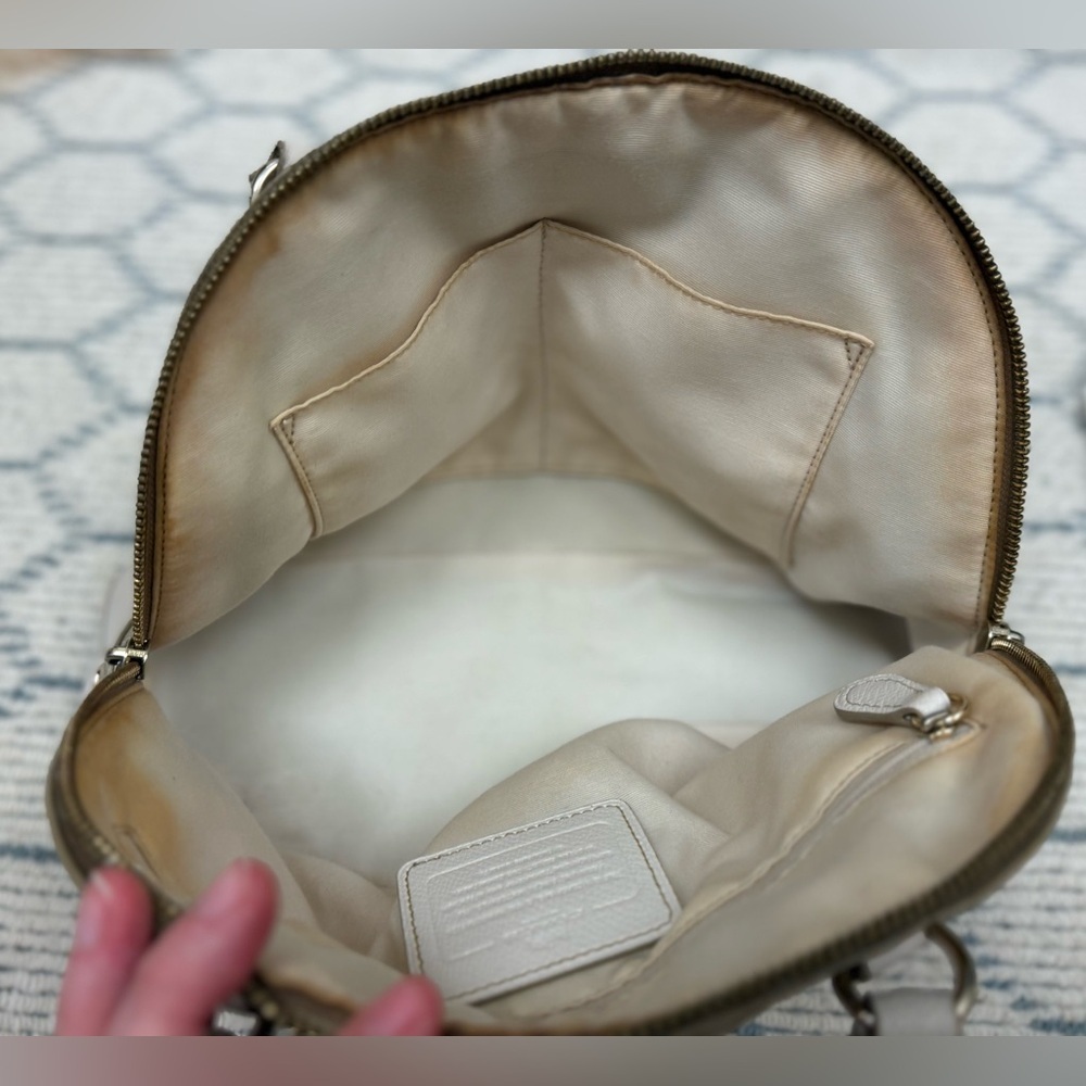COACH Y2K Everyday Signature Monogram Coated Canvas Peyton Cora Dome Satchel Bag - Picture 14 of 16
